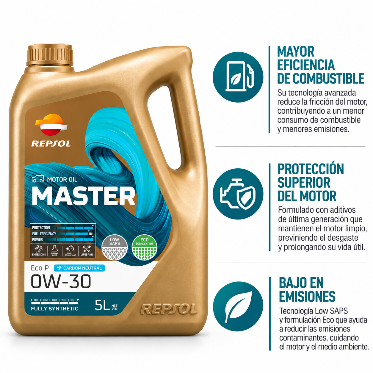 Aceite Motor Repsol Master Racing 10W-60 4L - Imagen 2