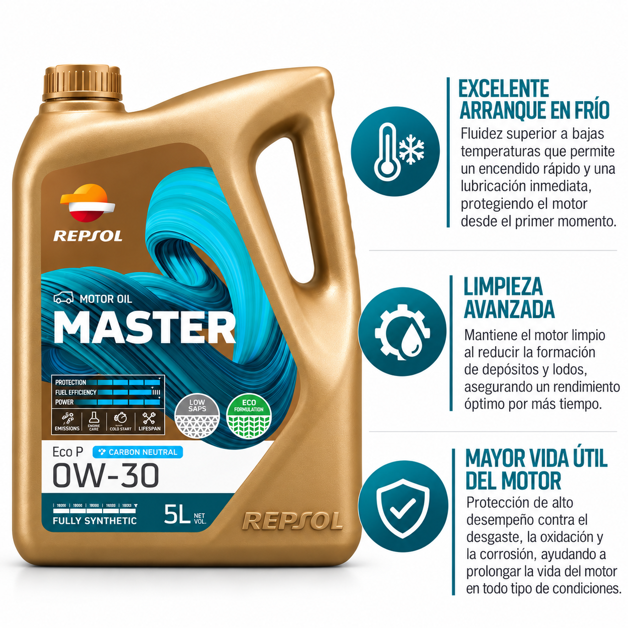 Aceite Motor Repsol Master Racing 10W-60 4L - Imagen 3